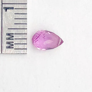 AAA Natural Brilliant Pink Sapphire Briolette Bead | 6.5x4mm | .72ct | Pink|