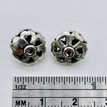 Load image into Gallery viewer, Large Stunning Solid Sterling Silver Bali Saucer Beads | 11x7.5mm | 2 Beads |
