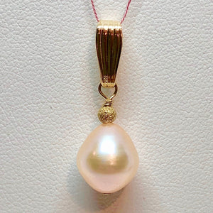 Natural Peach Tear-Drop FW Pearl & 14Kgf Pendant 5084D - PremiumBead Primary Image 1