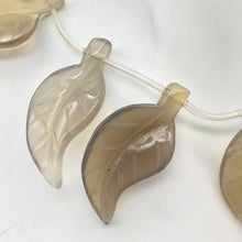 Load image into Gallery viewer, Carved Translucent Grey Agate Leaf Briolette Bead 16&quot; Strand | 16 Beads | 109418 - PremiumBead Alternate Image 5
