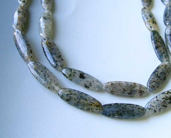 Natural Speckled Misty Grey Agate Bead 8 inchStrand 9335HS - PremiumBead Primary Image 1