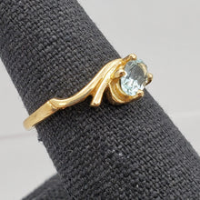 Load image into Gallery viewer, Natural Oval Aquamarine Solid 14Kt Yellow Gold Solitaire Ring Size 6 9982M - PremiumBead Alternate Image 4
