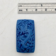Load image into Gallery viewer, Carved Blue Cinnabar Dragon Beads | 32x18x12 | Blue | Rectangle | 4 beads | - PremiumBead Alternate Image 4
