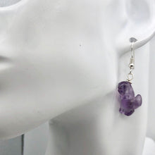 Load image into Gallery viewer, Amethyst Tyrannosaurus Rex Sterling Silver Drop Earrings| 1.5&quot; Long | Purple |
