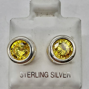 November 7mm Lab Created Citrine & Sterling Silver Earrings