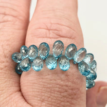 Load image into Gallery viewer, Rare Natural Blue Zircon Faceted 6x4mm Briolette 8.5 inch Bead Strand 10848 - PremiumBead Alternate Image 4
