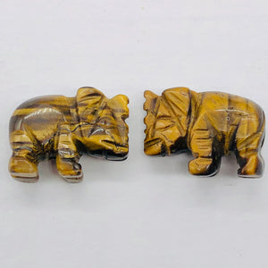 Wild Hand Carved Tiger Eye Elephant Bead Figurine