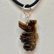 Load image into Gallery viewer, Tiger&#39;S Eye Carved Seahorse W/Silver Pendant - So Cute! 509244TES - PremiumBead Alternate Image 2
