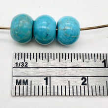 Load image into Gallery viewer, 3 Natural, Untreated USA Turquoise 8x5mm Smooth Roundel Beads 9351
