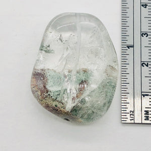 Lodalite Quartz Oval Pendant Figurine Bead | Clear Included|1 Bead| 33x27x16 mm|