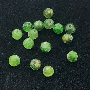 Chrome Diopside Faceted 15 Bead Parcel Round | 3 mm | Green | 15 Beads |