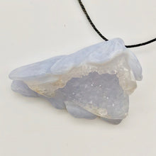 Load image into Gallery viewer, Blue Chalcedony Druzy Carved Flower Bead | 58.5 cts | 41x27mm | Blue | 1 bead | - PremiumBead Alternate Image 2
