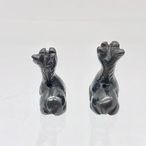 Graceful 2 Carved Hematite Giraffe Beads | 21.5x17x9.5mm | Silver Grey - PremiumBead Alternate Image 10