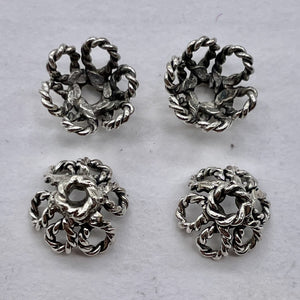 Intricate~ 2.3G Solid Sterling Silver Filigree 9x6mm Bead Caps 004037