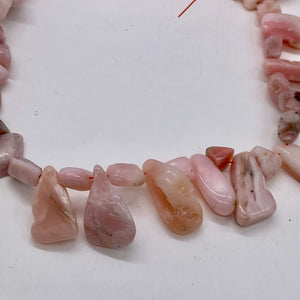 Pink Peruvian Opal 82g Varied Bead Strand | 15" | Pink | 43 Beads |