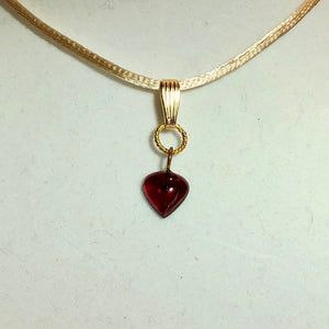 Heart Shaped Genuine Garnet in Simple Elegant Setting of 12Kgf 510654 - PremiumBead Alternate Image 2