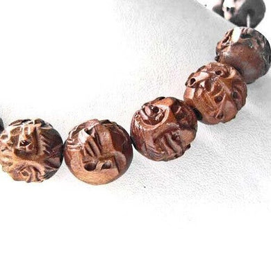 1 Hand Carved Face of Buddha Boxwood Ojime/Netsuke Bead - PremiumBead Primary Image 1