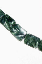 Load image into Gallery viewer, 3 Sultry Green Seraphinite 14x10x4mm Rectangle Focal Beads 8688 - PremiumBead Primary Image 1
