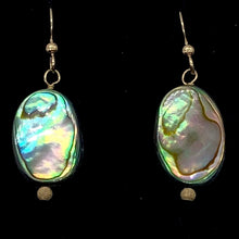 Load image into Gallery viewer, Abalone 14K Gold Filled Drop Earrings | 1 1/4&quot; Long | Blue | 1 Pair Earrings |
