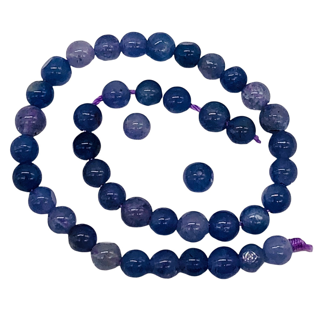 Tanzanite Gemmy Round Half-Strand | 5 mm | Lavender | 40 Beads |