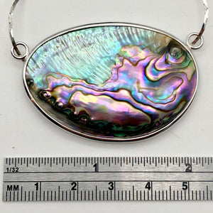 Imitation Mother of Pearl Pendant with 24" Silver Colored Necklace