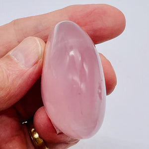 Rose Quartz Oval Meditation Worry Stone | 53x47x25mm | Pink | 1 Stone |