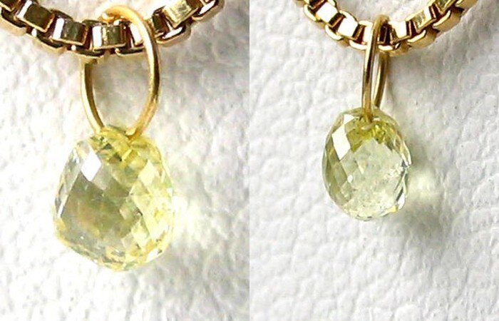 0.39cts Natural Canary Diamond 18K Gold Pendant 8798E - PremiumBead Primary Image 1