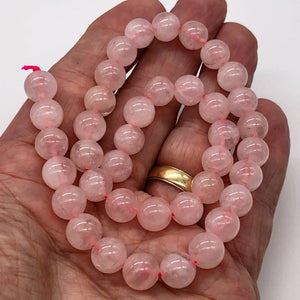 Rose Quartz 8" Strand Round | 10 mm | Pink | 20 Bead