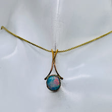 Load image into Gallery viewer, Opal 14K Gold Filled Oval Pendant | 1&quot; Long | Red/Green | 1 Pendant |
