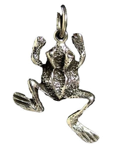 Ribbit 925 Sterling Silver Frog toad Traditional Charm Pendant 9966B