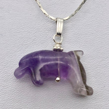 Load image into Gallery viewer, Amethyst Dolphin Sterling Silver Pendant | 1.5&quot; Long | Purple | Dolphin | - PremiumBead Primary Image 1
