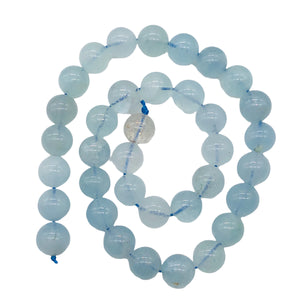 Aquamarine Half Strand Round | 11 mm | Aqua | 17 Beads |