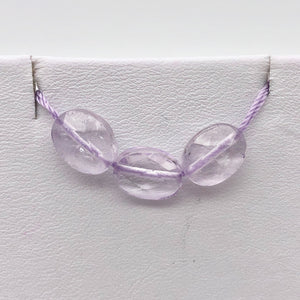 Natural Lilac Amethyst Faceted Flat Oval Beads | 10x8mm | 3 Beads | 6750 - PremiumBead Primary Image 1