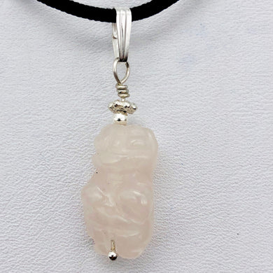Rose Quartz Goddess Pendant Necklace | Semi Precious Stone Jewelry | Silver - PremiumBead Primary Image 1