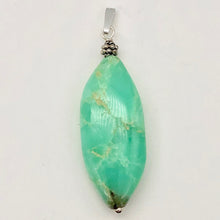 Load image into Gallery viewer, Glowing Green Natural Chrysoprase Marquis Sterling Silver Pendant | 2 1/8&quot; Long|
