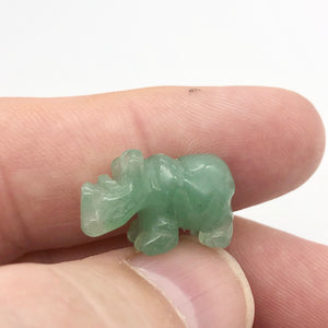 2 Aventurine Hand Carved Rhinoceros Beads, 21x13x8mm, Green | 21x13x8mm | Green - PremiumBead Alternate Image 7