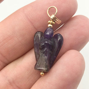 On the Wings of Angels Amethyst 14K Gold Filled 1.5" Long Pendant 509284AMG - PremiumBead Alternate Image 4