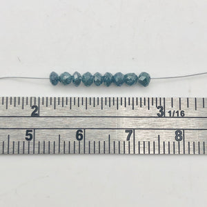 Blue Diamond Faceted Roundel Beads | 3-2.6mm | 9 Beads | ~1.0 carat |10597A - PremiumBead Alternate Image 5