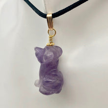 Load image into Gallery viewer, Amethyst Dog Pendant Necklace | Semi Precious Stone Jewelry | 14k Pendant - PremiumBead Alternate Image 4
