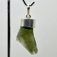 Load image into Gallery viewer, Blue Green Moldavite Sterling Silver Pendant 30x15x6mm | 1 5/8&quot; long
