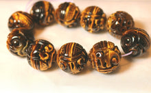Load image into Gallery viewer, 19mm Premium Tiger&#39;s Eye Carved in Hongshan Style Long Life Dragon Bead 4843B1 | 19mm | Golden Brown - PremiumBead Alternate Image 3
