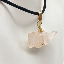 Load image into Gallery viewer, Rose Quartz Triceratops Pendant Necklace|SemiPrecious Stone Jewelry|14K Pendant | 22x12x7.5mm (Triceratops), 5.5mm (Bail Opening), 1&quot; (Long) | Pink - PremiumBead Alternate Image 7
