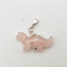Load image into Gallery viewer, Pink Diplodocus Dinosaur Rose Quartz Sterling Silver Pendant 509259RQS | 25x11.5x7.5mm (Diplodocus), 5.5mm (Bail Opening), 7/8&quot; (Long) | Pink - PremiumBead Alternate Image 9
