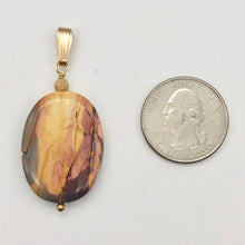 Load image into Gallery viewer, Ancient Forests Mookaite 30x20mm Oval 14k Gold Filled Pendant, 2 inches 506765B - PremiumBead Alternate Image 10
