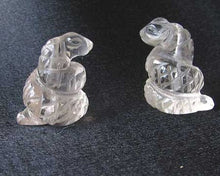 Load image into Gallery viewer, Charmer 2 Carved Clear Quartz Snake Beads | 20x11x7mm | Clear - PremiumBead Primary Image 1
