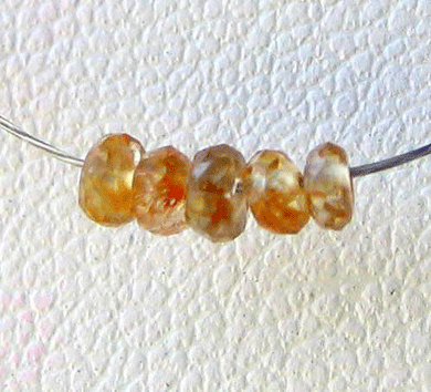 5 Dazzling Mandarin Zircon Faceted Roundel Beads 7454A - PremiumBead Primary Image 1