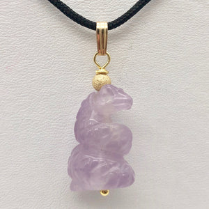 Amethyst Snake Pendant Necklace | Semi Precious Stone Jewelry | 14k Pendant - PremiumBead Primary Image 1