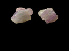 Load image into Gallery viewer, Hoppity 2 Carved Amethyst Bunny Rabbit Beads | 22x12x10m | Purple
