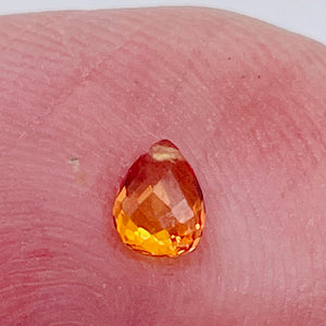 Sapphire, Faceted Padparadscha .47ct Briolette | 5x3.5mm | Orange | 1 Bead |