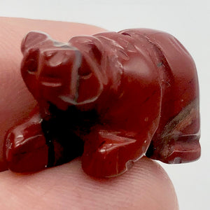 Brecciated Jasper Hand Carved Bear Figurine | 13x18x9mm | Red - PremiumBead Primary Image 1